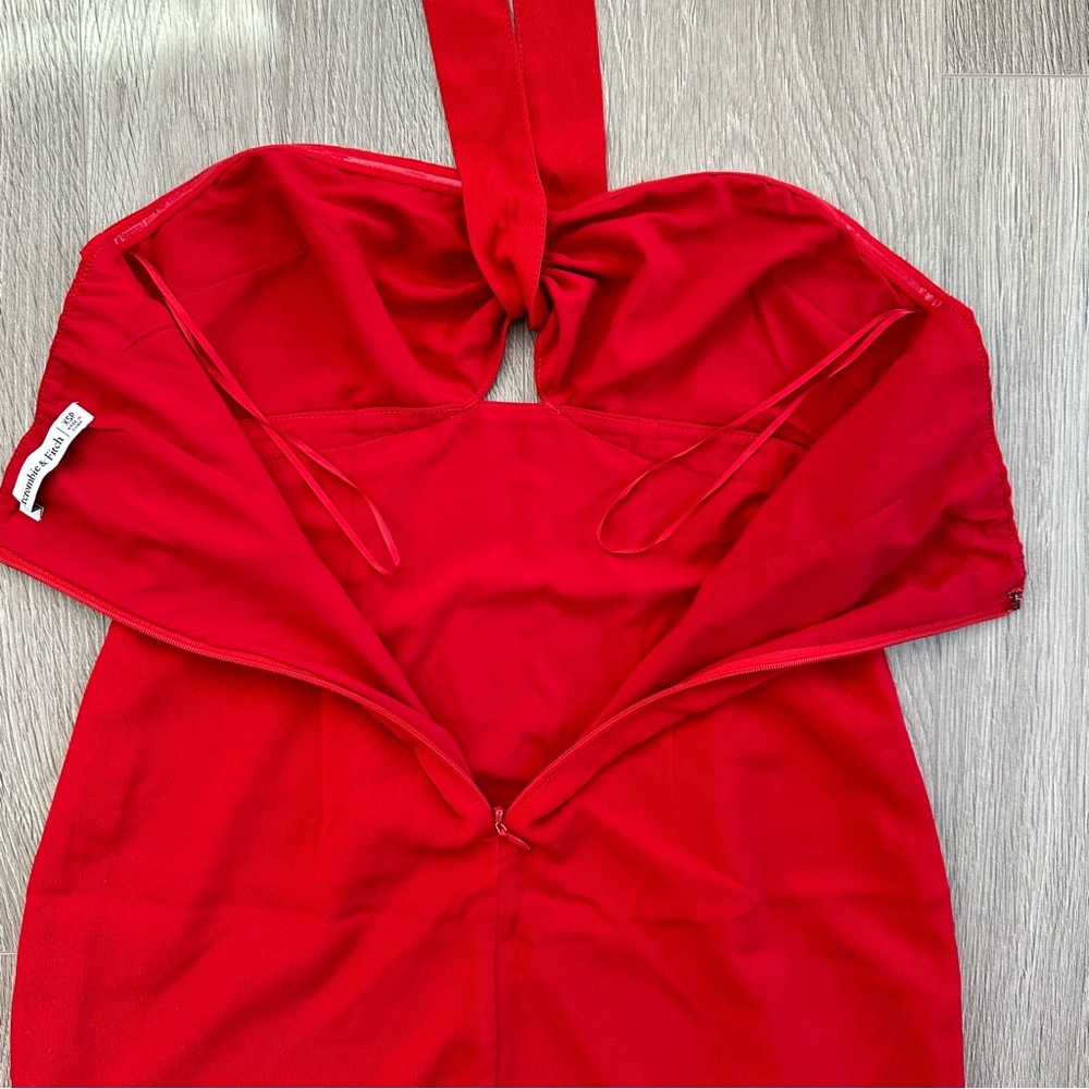 🆕 A&F Red Halter Knot-Front Cutout Mini Dress - Picture 5 of 14